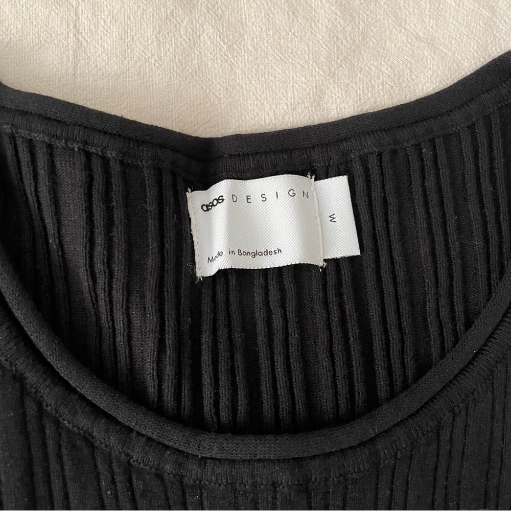 NWOT ASOS DESIGN knit tank midaxi dress in black - Picture 2 of 3